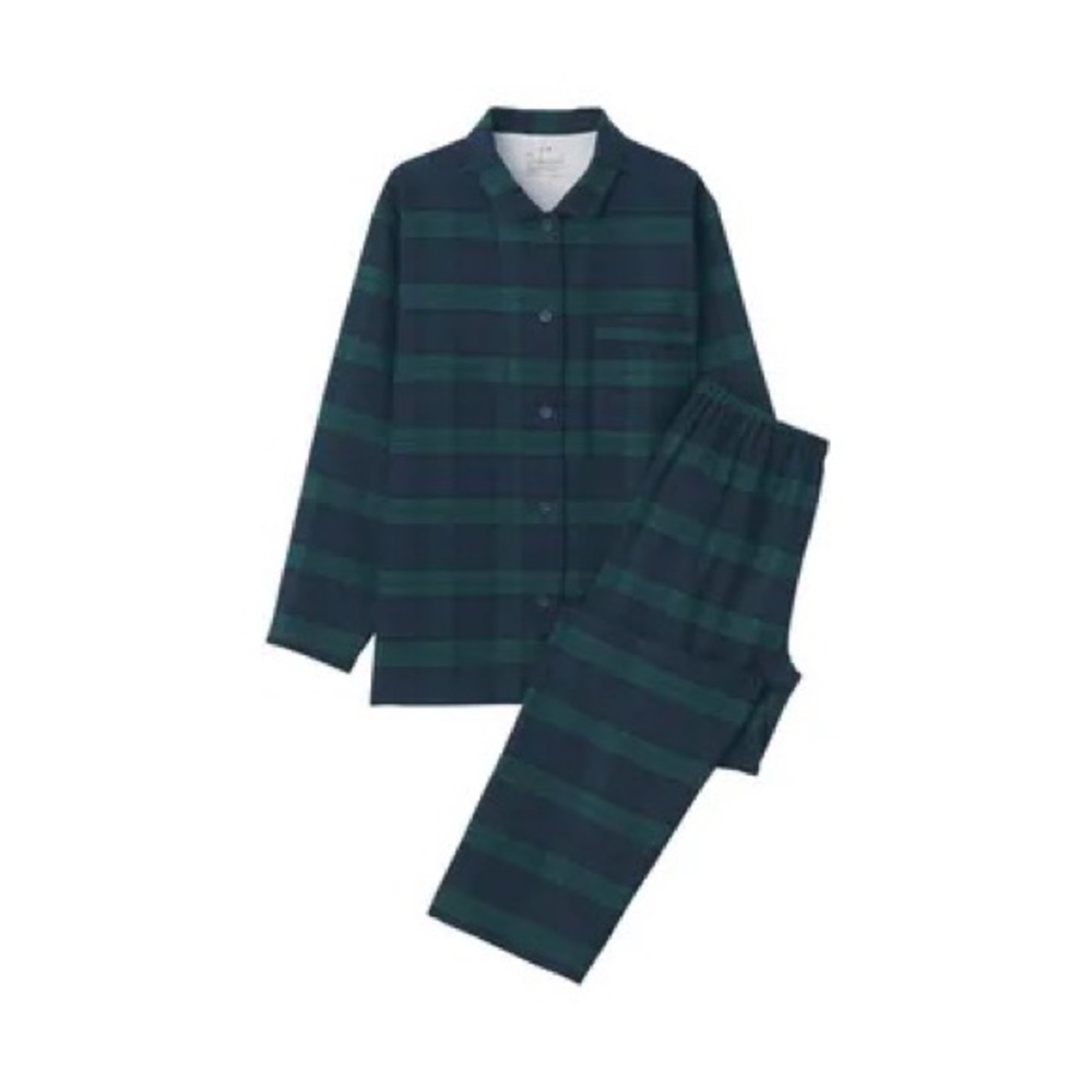 Muji Women's Side Seamless Flannel Pajamas
